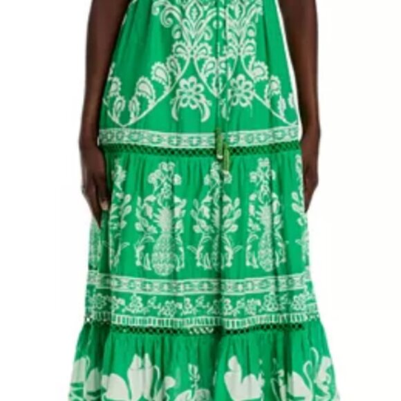 XL FARM Rio Sweet Garden Green Maxi Dress One Shoulder NWOT Never Worn - Picture 4 of 16